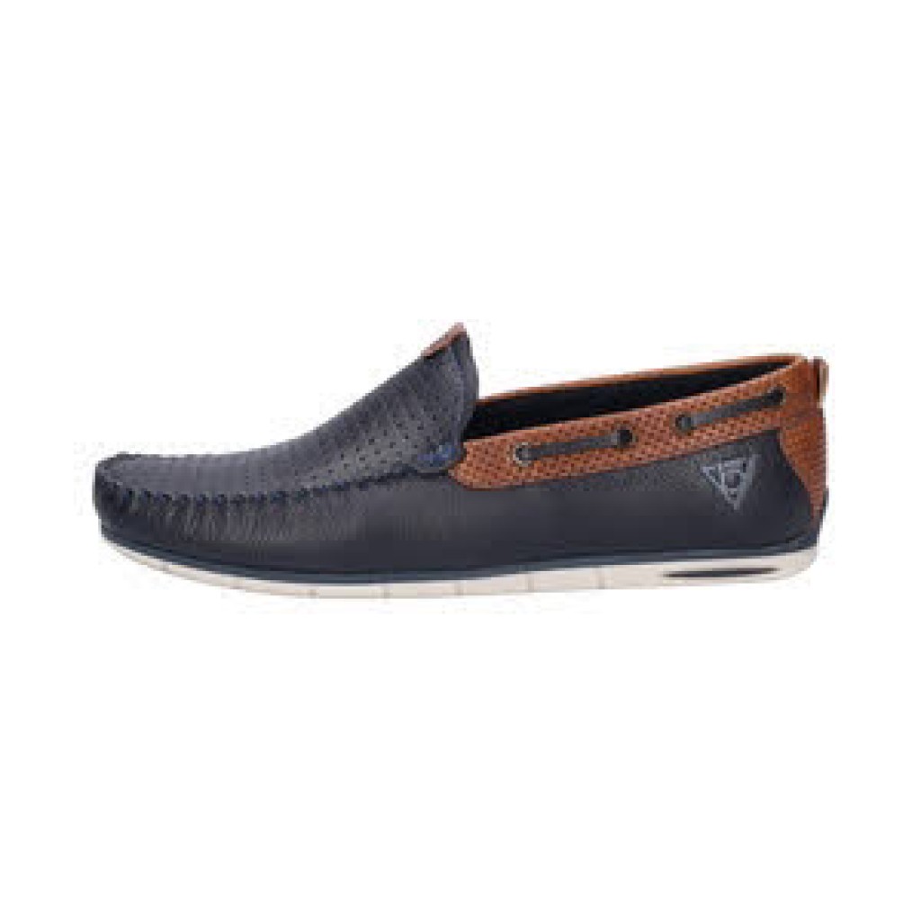 H Mok Slipper Leder  dunkelblau